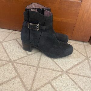 Dansko Black Ankle Booties with Buckle